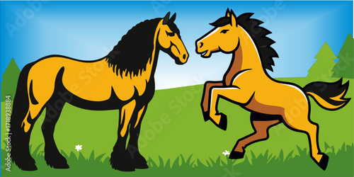 Percheron horse vector.eps