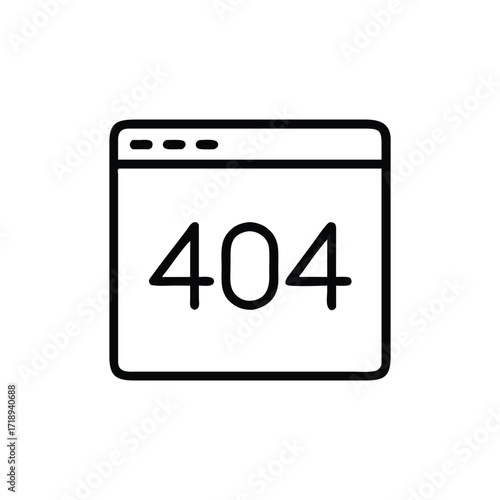 Outline Style 404 Error Message in a Web Browser Window on Background