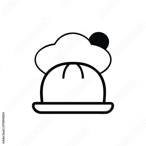 Outlined Construction Helmet Under Chef Hat with Backdrop