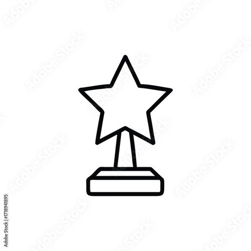 Star Trophy Outline Isolated on White Modern Design Icon with Simple Elegance
