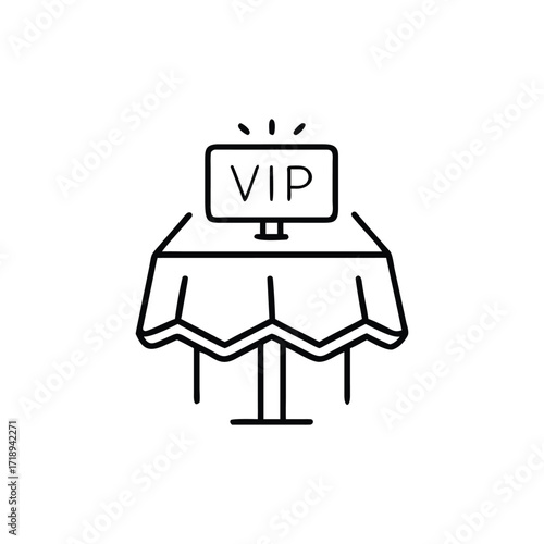 VIP Table Icon with Background and Minimalist Design