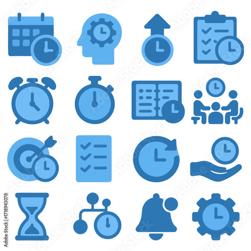 Iconic Time Management: A collection of various icons, perfectly illustrating diverse time-related concepts. A perfect visual guide for project management and deadlines.