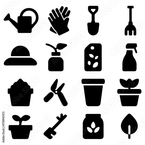 Essential Garden Elements: A curated collection of gardening tools and equipment, arranged in a clean and modern flatlay, ready for the enthusiast's green endeavors. 