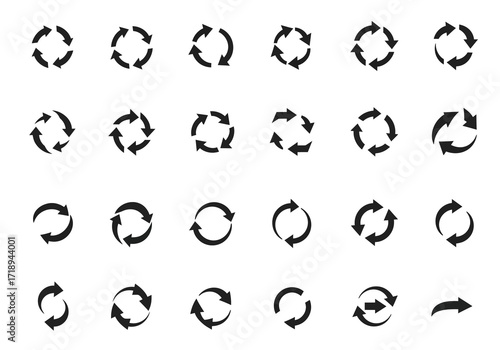 A grid of 24 arrow circle and single right arrow icons
