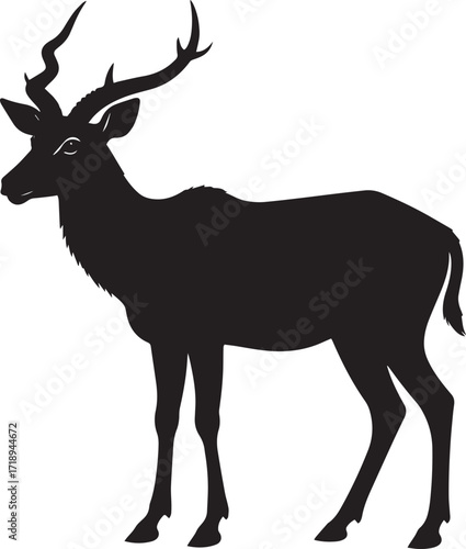  Minimal Antelope Shape Vector Illustration
