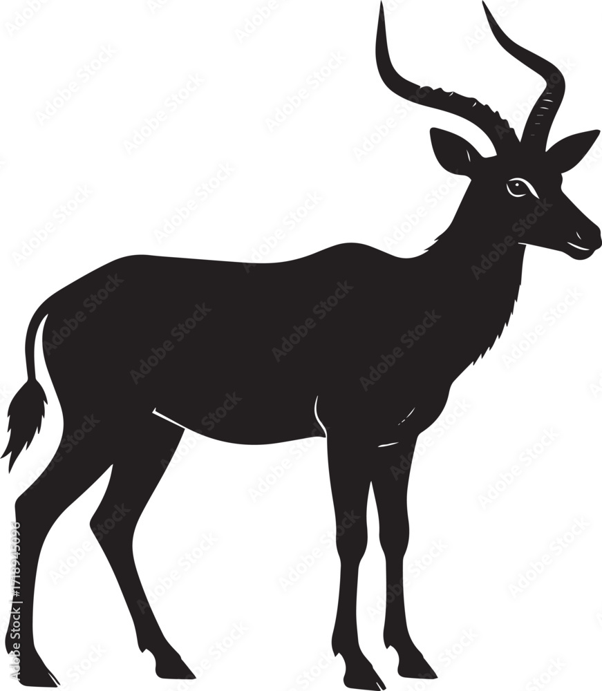 Obraz premium Minimal Antelope Shape Vector Illustration