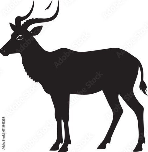  Minimal Antelope Shape Vector Illustration