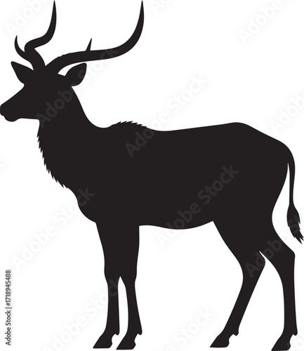  Minimal Antelope Shape Vector Illustration