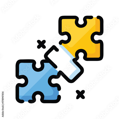 Abstract jigsaw puzzle pieces connecting symbolizing teamwork and problem solving