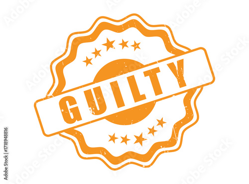 Guilty Rubber Stamp Seal with a Decorative Border