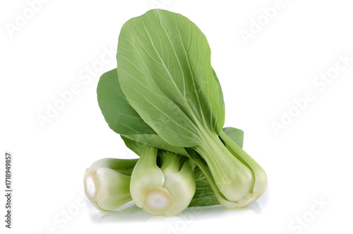 Bok choy vegetable on white background