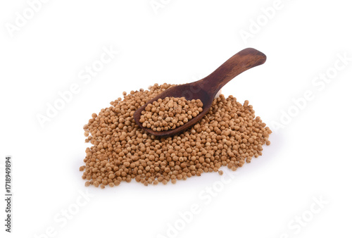 Coriander seeds isolated on white background.