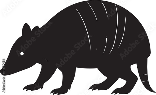  Wild Armadillo Silhouette Vector Illustration