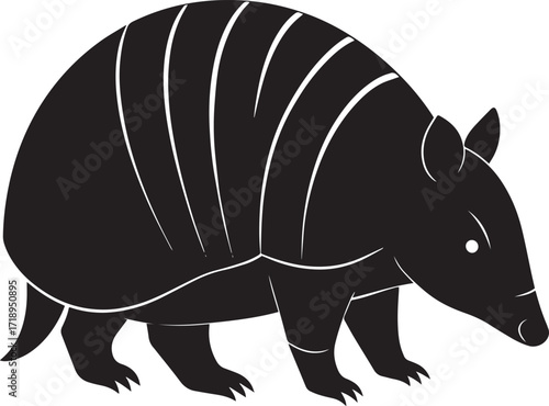  Wild Armadillo Silhouette Vector Illustration