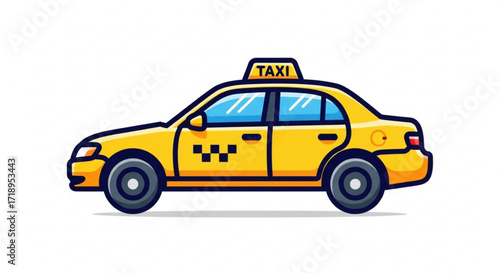 Yellow taxi cab vector illustration for transportation design and urban travel concepts public transport icon 100