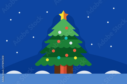 christmas tree in the snow