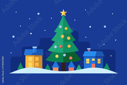 christmas tree in the snow