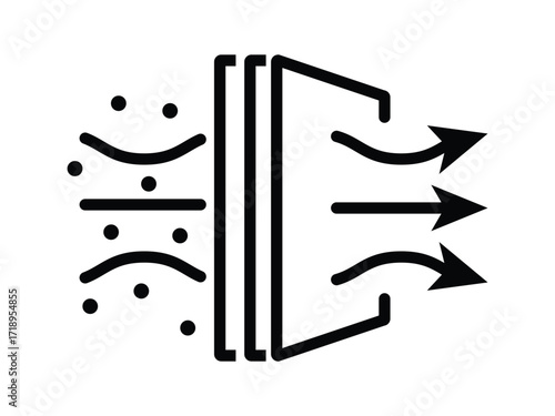 Air filter icon. Air cleaner or purification system vector symbol. Transparent PNG