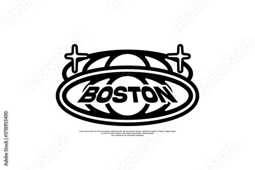 boston streetwear urban modern template vector