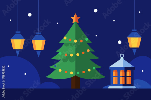 christmas tree and gifts