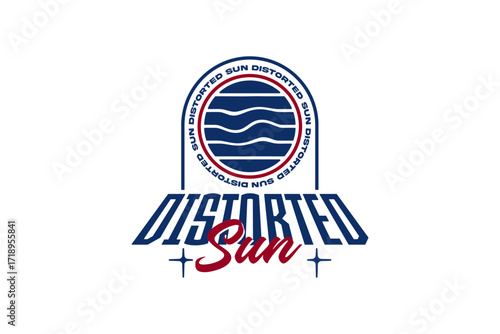 distorted sun streetwear urban modern template vector