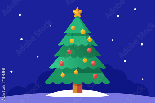 christmas tree in the snow