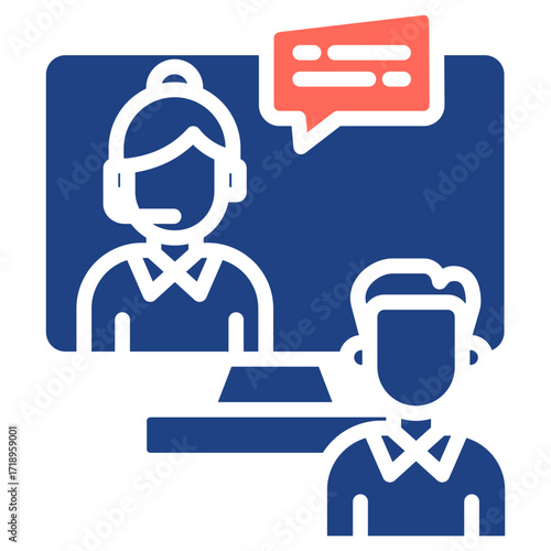 Online Training glyph color icon