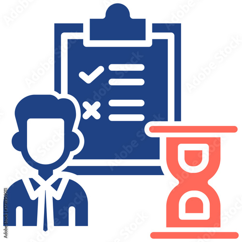 Time Management glyph color icon