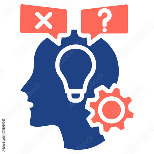 Critical Thinking glyph color icon