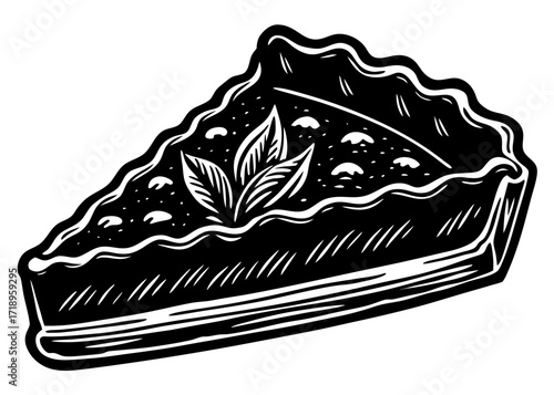 Pumpkin Pie Slice Silhouette, Thanksgiving Dessert SVG, PNG