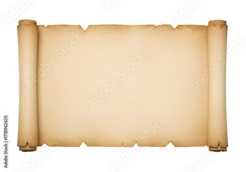Free Transparent PNG Rustic  Ancient Parchment Scroll: Blank Template