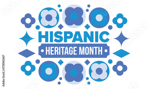 National Hispanic Heritage Month in September and October. Hispanic and Latino Americans culture. Celebrate annual in United States. Poster, card, banner and background. Vector illustration