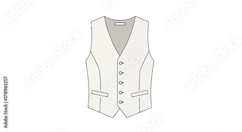 Illustration of a classic vest, ideal for tailoring designs or fashion projects with a simple and elegant appearance