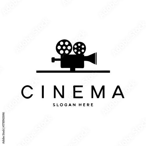 abstract cinema logo icon vector design template