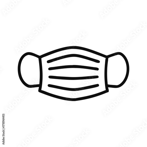 mask icon in flat style, respiratory and protection face mask ppe isolated on white background, virus protection business concept