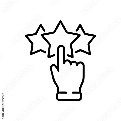 customer review icon in line style, quality rating, feedback on white background, vector illustration