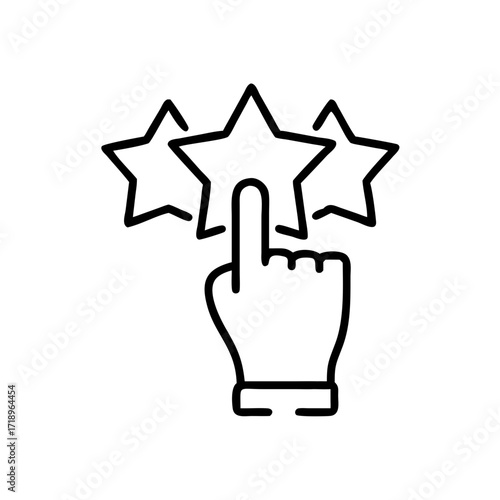 customer review icon in line style, quality rating, feedback on white background, vector illustration