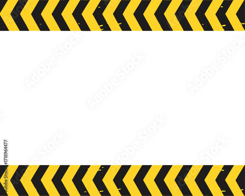 Warning zone pattern in front of white background. Black and yellow police stripe Vector illustration design
