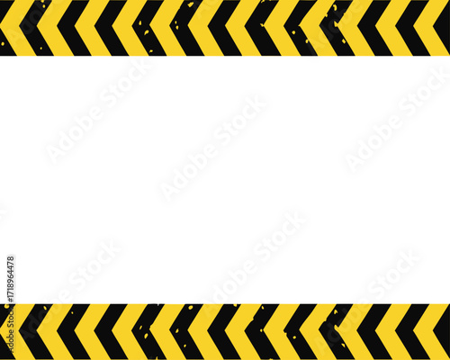 Warning zone pattern in front of white background. Black and yellow police stripe Vector illustration design