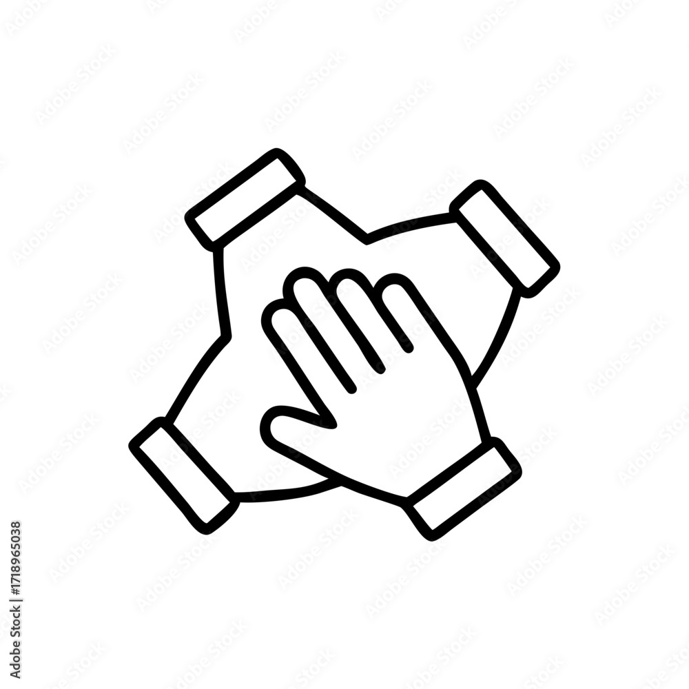 Fototapeta premium Teamwork icon, Business team sign, working together symbol, vector illustration