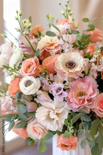 Pastel floral bouquet decorating wedding or event