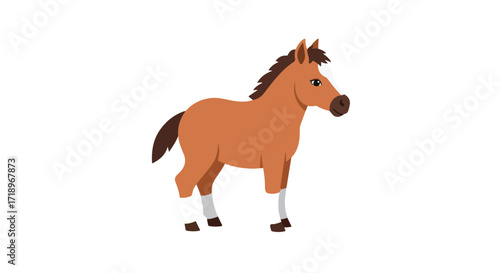 Playful Animated Horse Illustration for Children's Education and Entertainment Resources