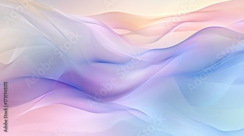 A soft and dreamy abstract background with pastel colors, featuring gentle flowing curves and light bokeh effects, creating a tranquil, light-filled environment