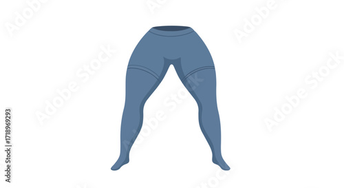 Abstract digital illustration of blue leggings offering potential for fashion design or virtual avatar creation concepts