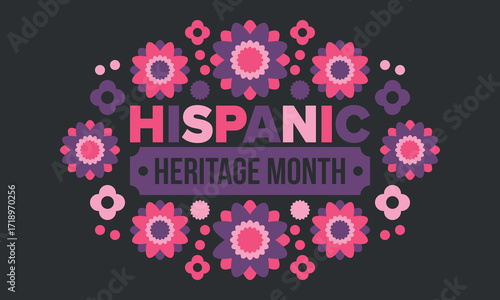 National Hispanic Heritage Month in September and October. Hispanic and Latino Americans culture. Celebrate annual in United States. Poster, card, banner and background. Vector illustration