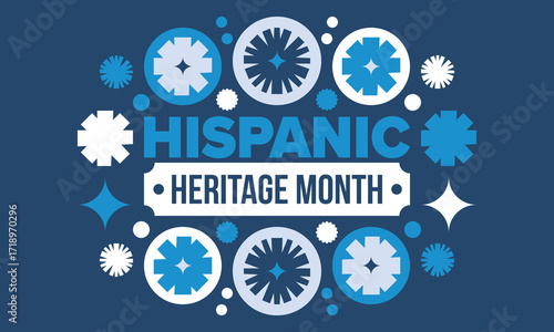 National Hispanic Heritage Month in September and October. Hispanic and Latino Americans culture. Celebrate annual in United States. Poster, card, banner and background. Vector illustration