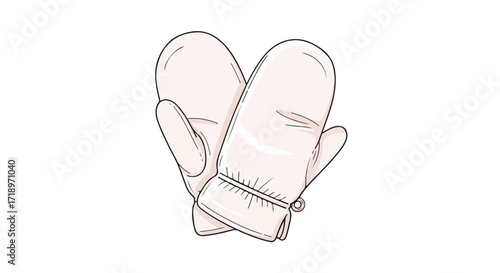 Cozy Comfort: Illustrated Pair of Winter Mittens to Keep Your Hands Warm in Style and Illustration,  creating a seasonal and inviting feel