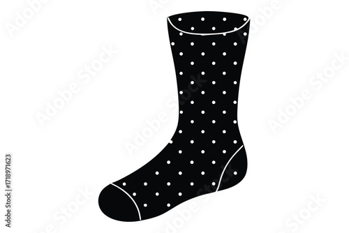 stocking silhouette vector art illustration