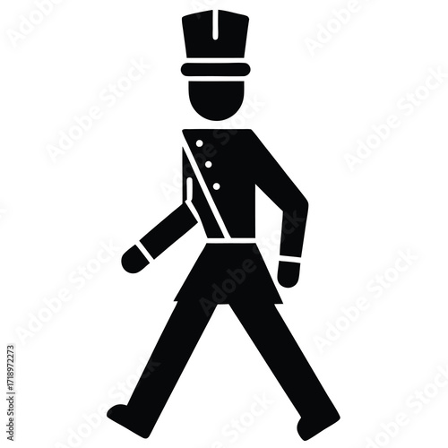 toy soldier marching silhouette vector icon design