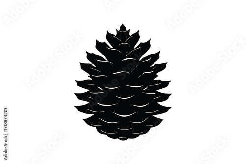 winter pine cone silhouette vector art illustratio